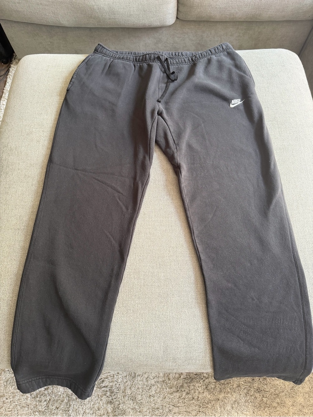 Nike Black Men's Jogger Sweatpants with White Swoosh